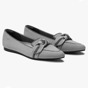 Vivaia Michelle 2.0 Pointed-Toe Flats Light Gray Sz 38